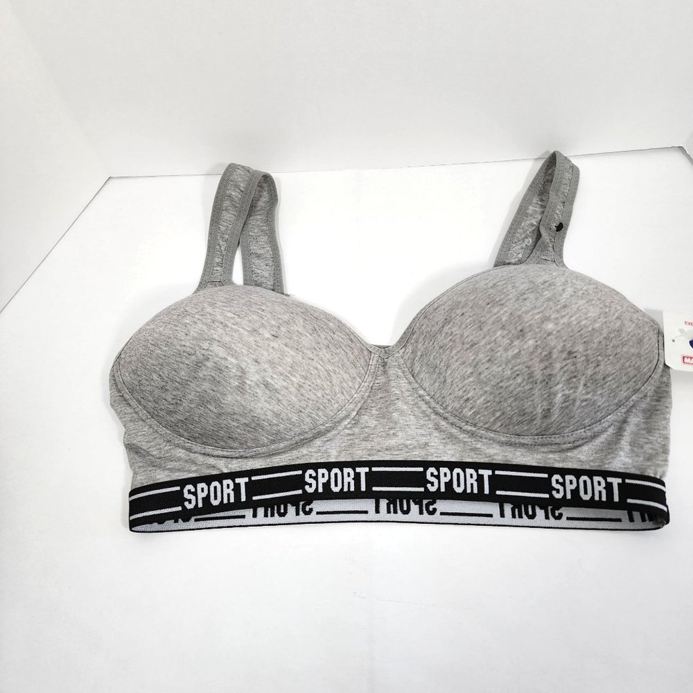 Set of 2 Black & Gray Sports Bras Removable Pads Size‎ 2X NWOT - Picture 11 of 12